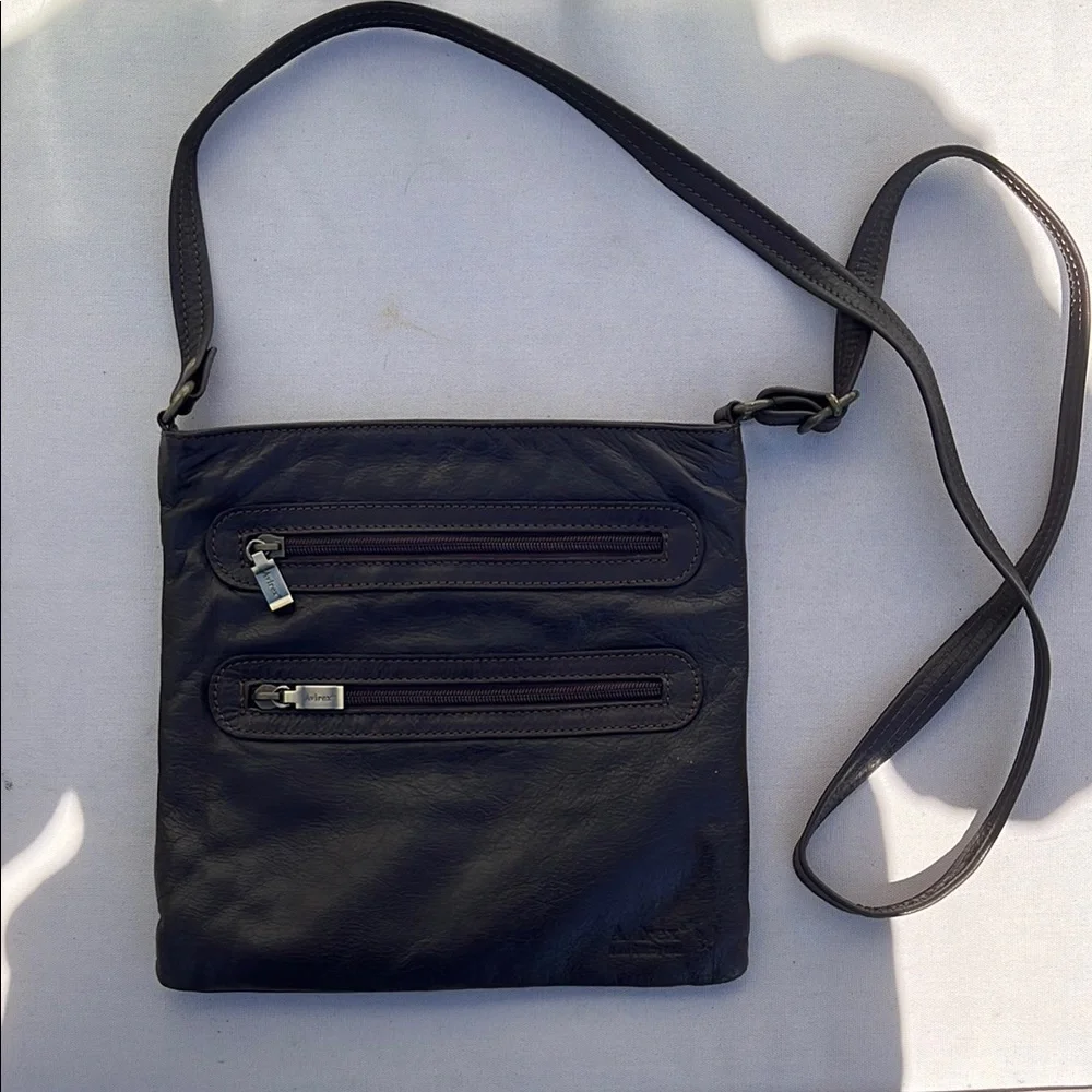Avirex Brown Leather Crossbody Bag